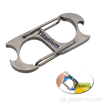 Multi Tool EDC Titanium Carabiner med flasköppnare